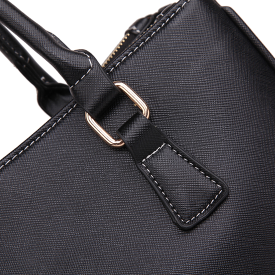 Coach In Saffiano Medium Black Satchels AVX